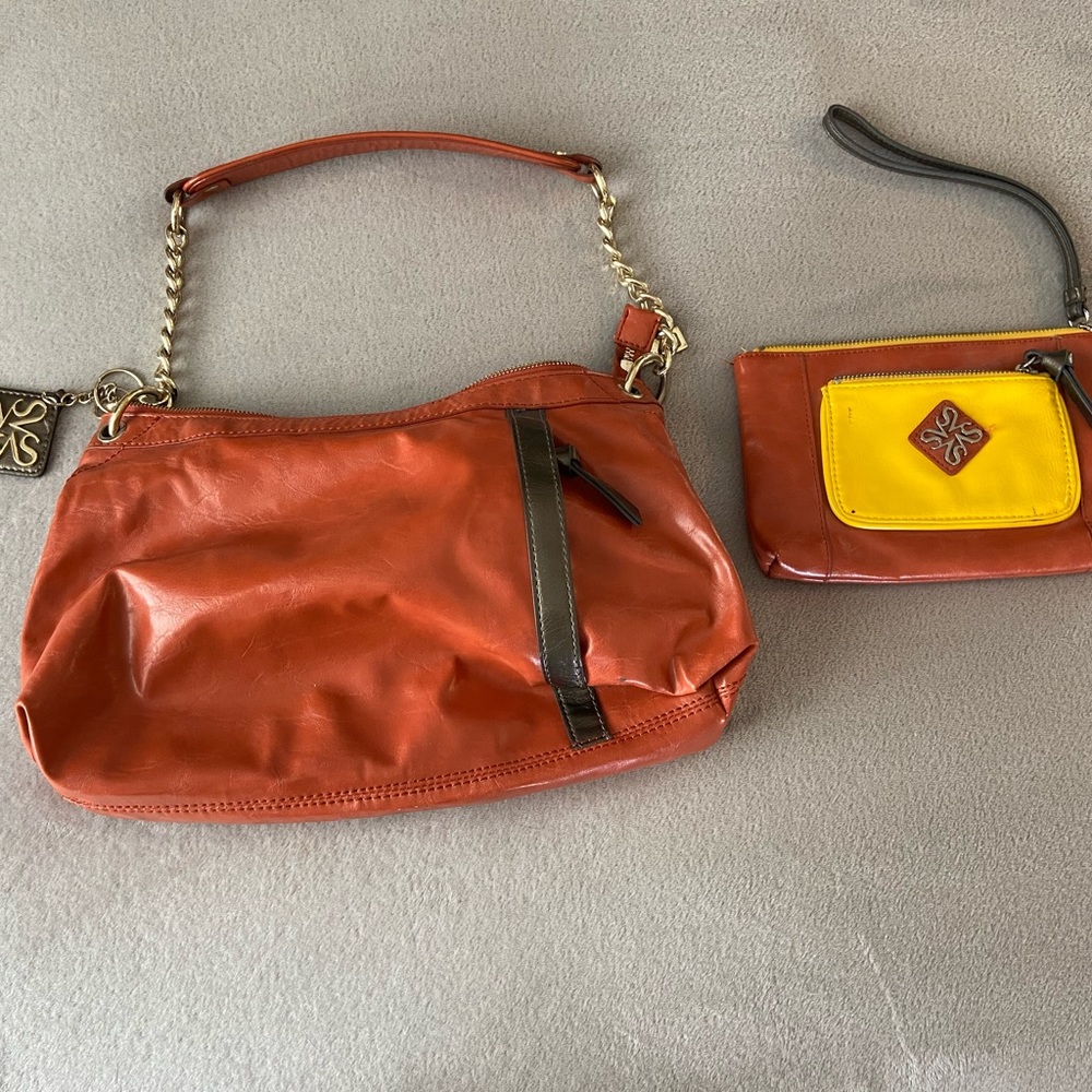 Vera Wang Simply Vera Purse and Wallet Beautiful Orange and Yellow